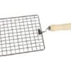 Stainless Steel Papad Roaster Grill with Wooden Handle Roti & Paneer Grill Jali Heavy Duty Square Roasting Grill Jali